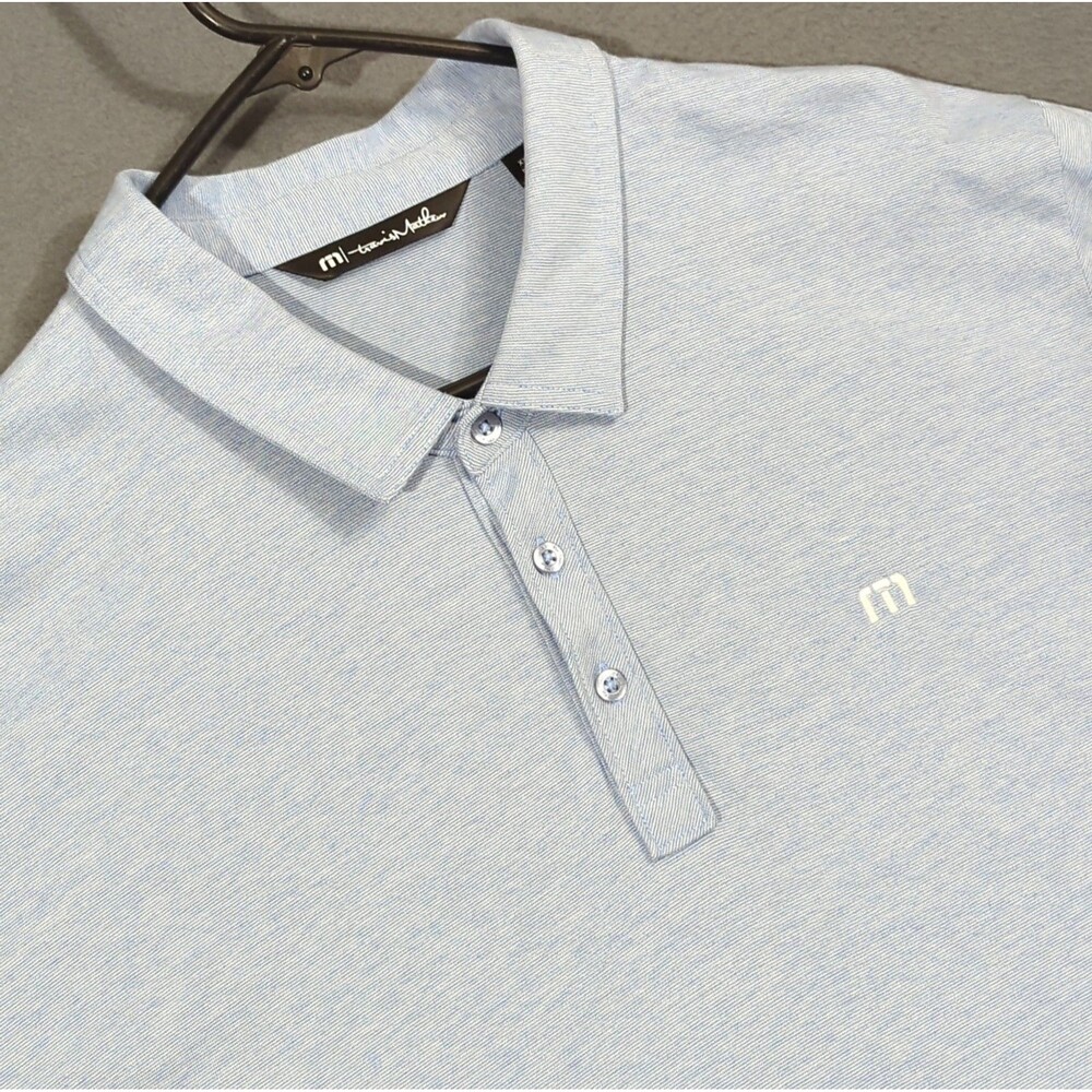 Tavis Mathew The Zinna Polo Shirt Men's 3XL Blue Performance Golf Stretch Preppy